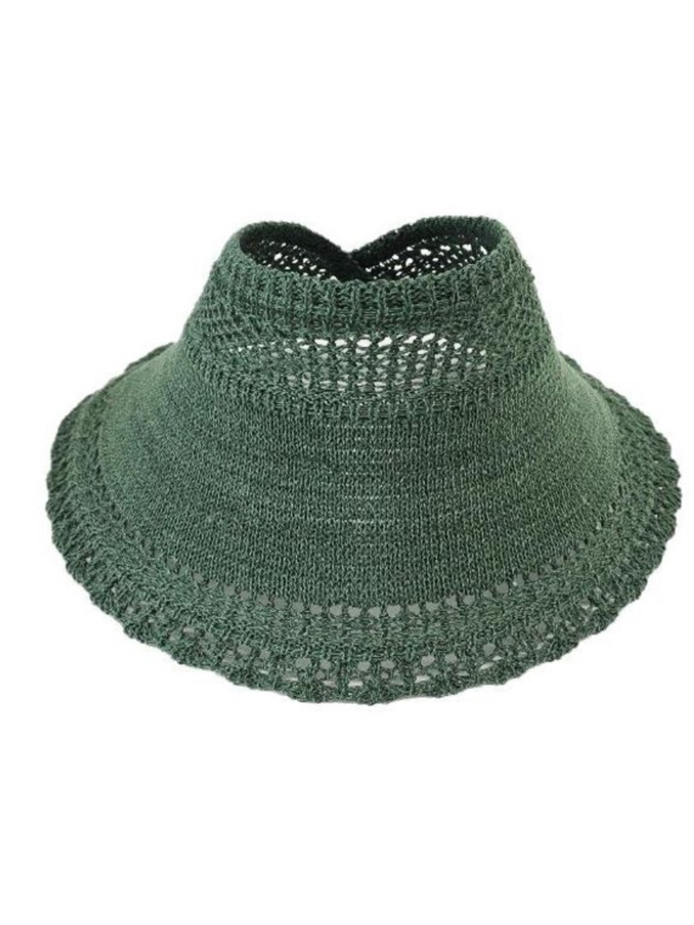 Korean boutique 💚 Green Knit woven Bucket Visor Hat  NWOT